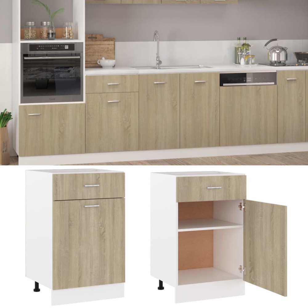 vidaXL Dulap inferior cu sertar “Lyon”, stejar Sonoma, 50x46x81,5 cm