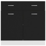 vidaXL Dulap inferior cu sertar “Lyon”, negru, 80x46x81,5 cm
