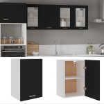 vidaXL Dulap suspendat “Lyon”, negru, 39,5 x 31 x 60 cm