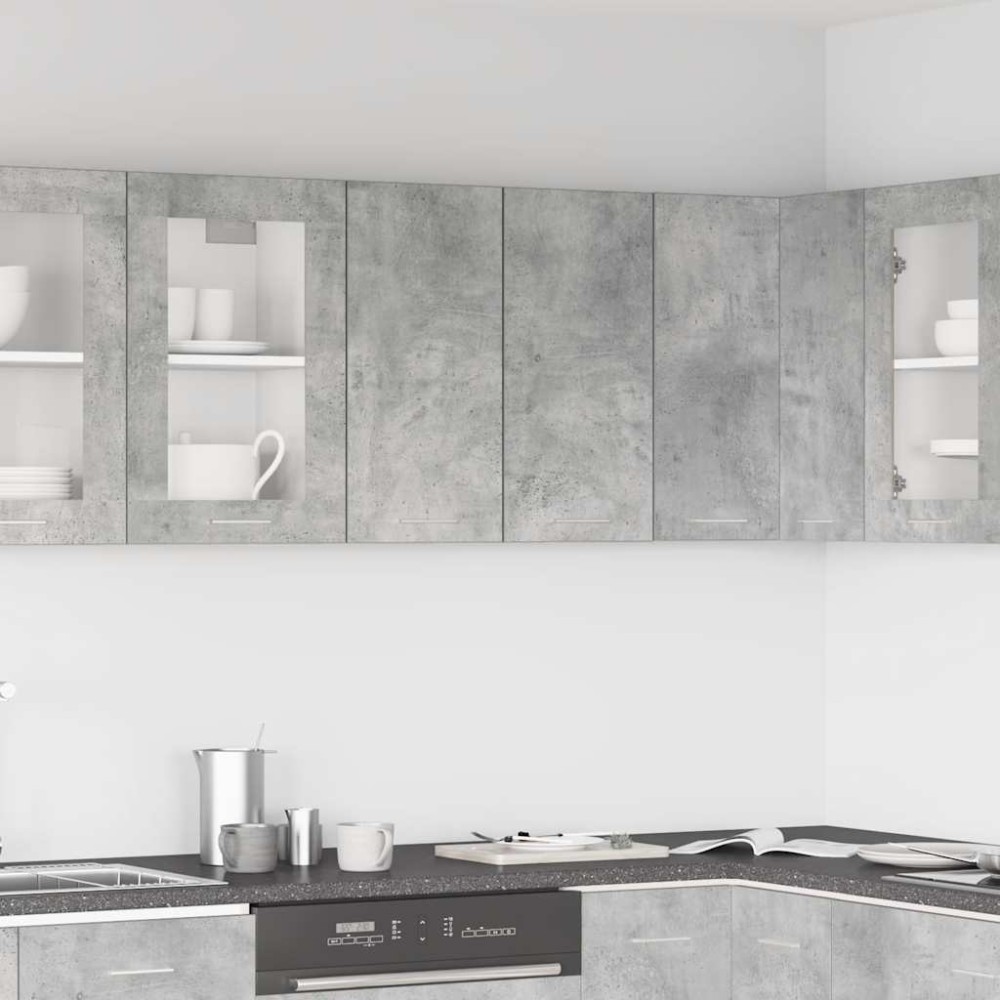 vidaXL Dulap suspendat “Lyon”, gri beton, 60x31x60 cm, lemn prelucrat