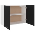 vidaXL Dulap suspendat “Lyon”, negru, 80 x 31 x 60 cm, lemn prelucrat