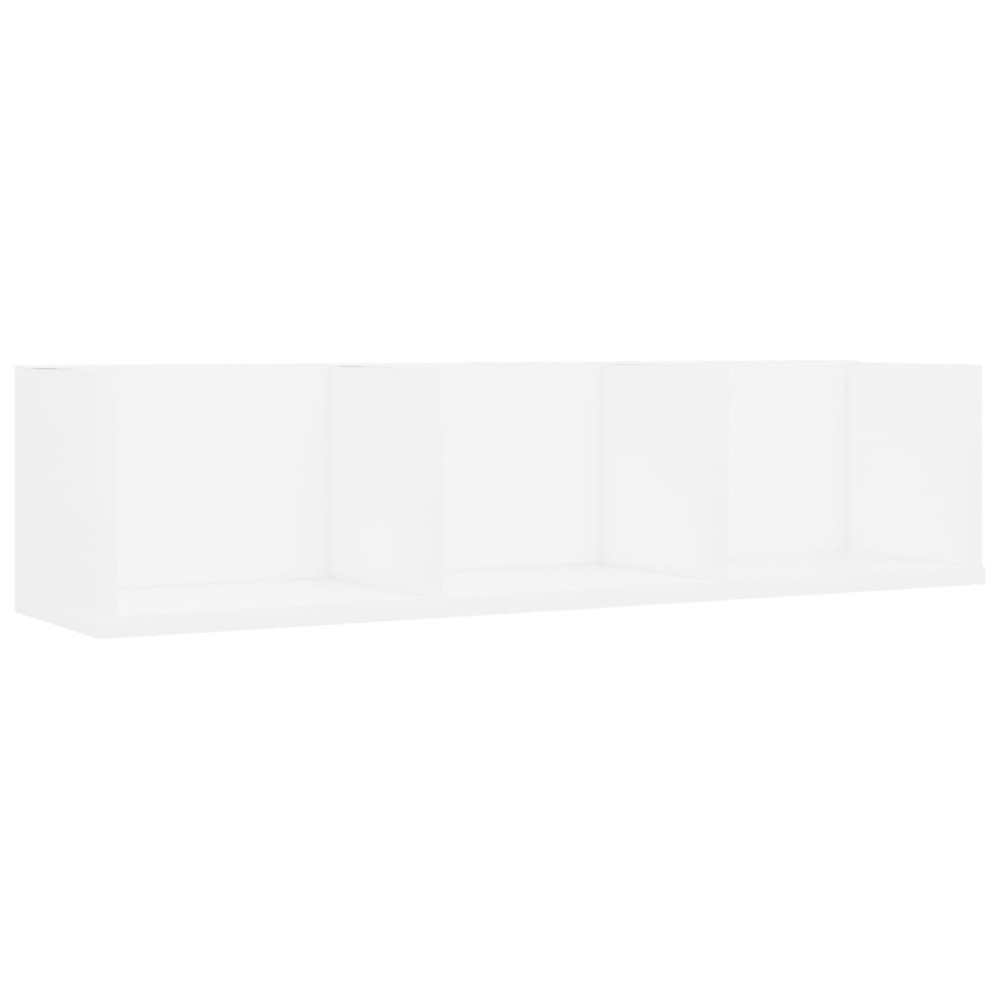 vidaXL Raft de perete pentru CD-uri, alb, 75x18x18 cm, lemn prelucrat