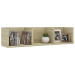 vidaXL Raft de perete CD-uri stejar Sonoma 75x18x18 cm lemn prelucrat vidaXL Raft de perete CD-uri stejar Sonoma 75x18x18 cm lemn prelucrat