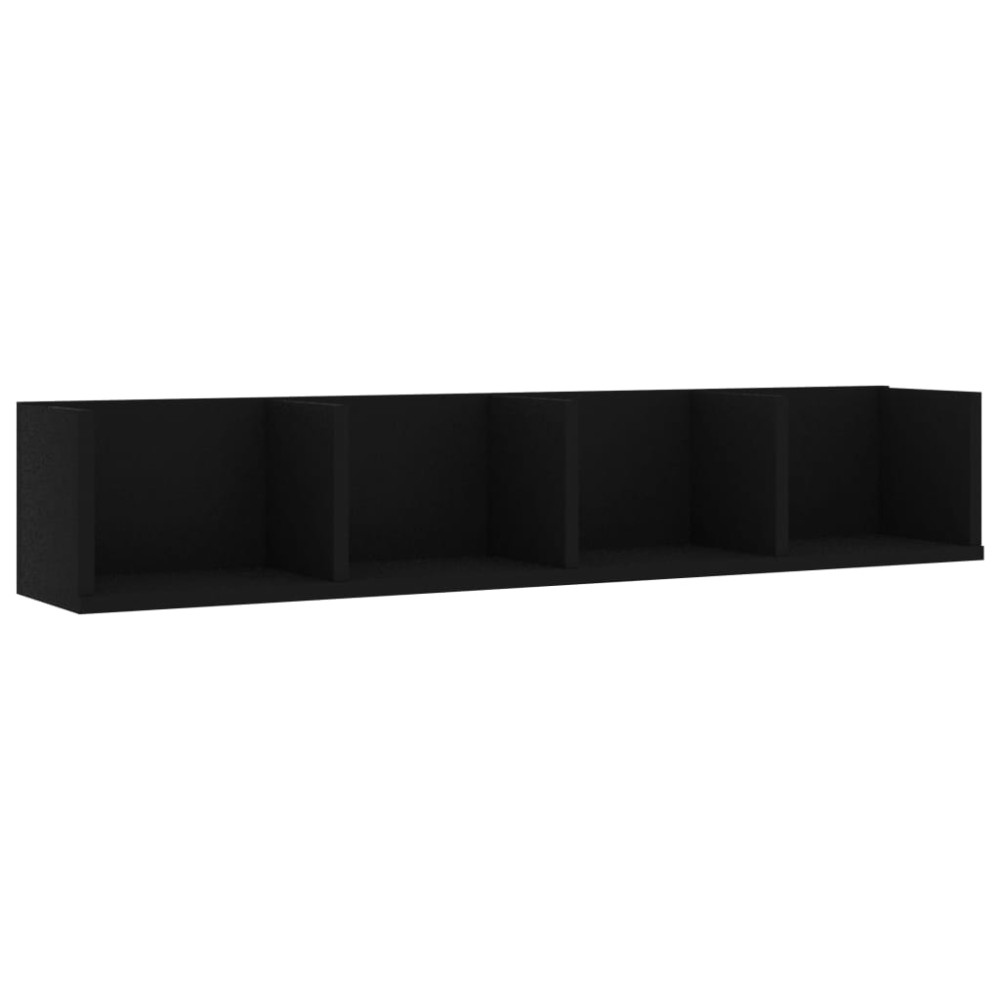 vidaXL Raft de perete pentru CD-uri negru 100x18x18 cm lemn prelucrat