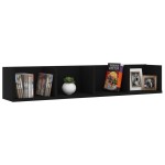vidaXL Raft de perete pentru CD-uri negru 100x18x18 cm lemn prelucrat