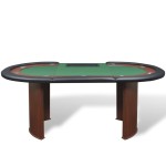 vidaXL Masă poker 10 persoane, zonă dealer și suport jetoane, verde vidaXL Masă poker 10 persoane, zonă dealer și suport jetoane, verde