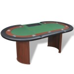 vidaXL Masă poker 10 persoane, zonă dealer și suport jetoane, verde vidaXL Masă poker 10 persoane, zonă dealer și suport jetoane, verde