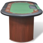 vidaXL Masă poker 10 persoane, zonă dealer și suport jetoane, verde vidaXL Masă poker 10 persoane, zonă dealer și suport jetoane, verde