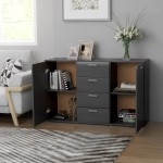 vidaXL Dulap, gri, 120 x 35,5 x 75 cm, lemn prelucrat
