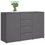vidaXL Dulap, gri, 120 x 35,5 x 75 cm, lemn prelucrat