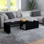 vidaXL Măsuță de cafea, negru, 150x50x35 cm, lemn prelucrat vidaXL Măsuță de cafea, negru, 150x50x35 cm, lemn prelucrat
