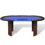 vidaXL Masă Poker 10 persoane, zonă dealer și suport jetoane, albastru vidaXL Masă Poker 10 persoane, zonă dealer și suport jetoane, albastru