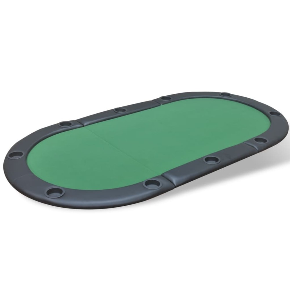 vidaXL Blat de masă de poker pentru 10 jucători, pliabil, verde