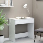 vidaXL Birou, alb, 80x40x75 cm, lemn prelucrat vidaXL Birou, alb, 80x40x75 cm, lemn prelucrat