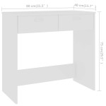 vidaXL Birou, alb, 80x40x75 cm, lemn prelucrat vidaXL Birou, alb, 80x40x75 cm, lemn prelucrat