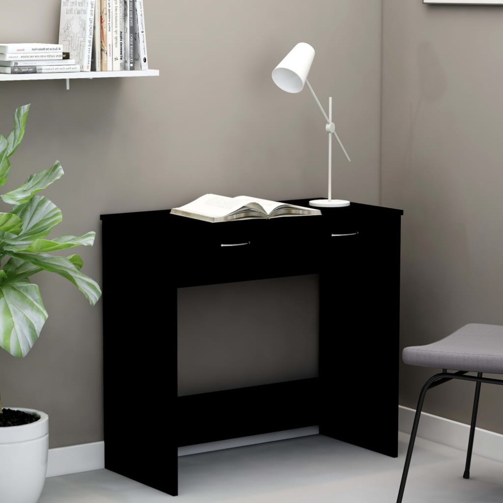 vidaXL Birou, negru, 80x40x75 cm, lemn prelucrat