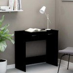 vidaXL Birou, negru, 80x40x75 cm, lemn prelucrat