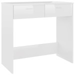vidaXL Birou, alb extralucios, 80 x 40 x 75 cm, lemn prelucrat