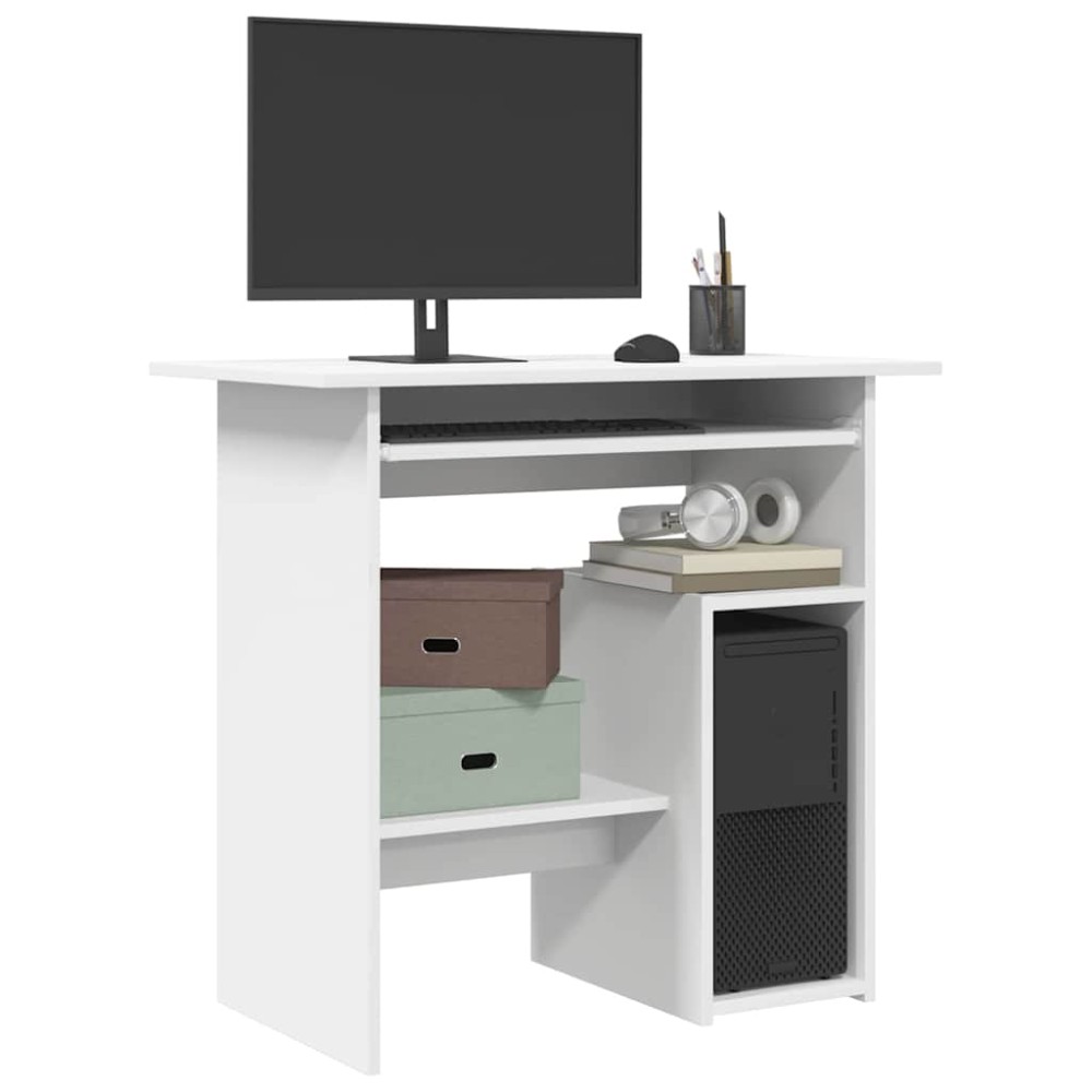 vidaXL Birou, alb, 80 x 45 x 74 cm, lemn prelucrat