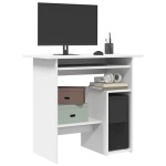 vidaXL Birou, alb, 80 x 45 x 74 cm, lemn prelucrat