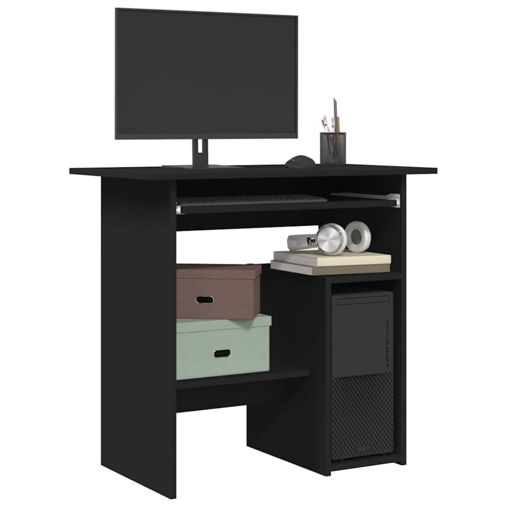 vidaXL Birou, negru, 80x45x74 cm, lemn prelucrat