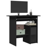 vidaXL Birou, negru, 80x45x74 cm, lemn prelucrat