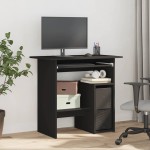 vidaXL Birou, negru, 80x45x74 cm, lemn prelucrat