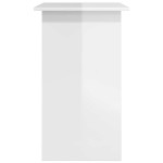 vidaXL Birou, alb extralucios, 80x45x74 cm, lemn prelucrat