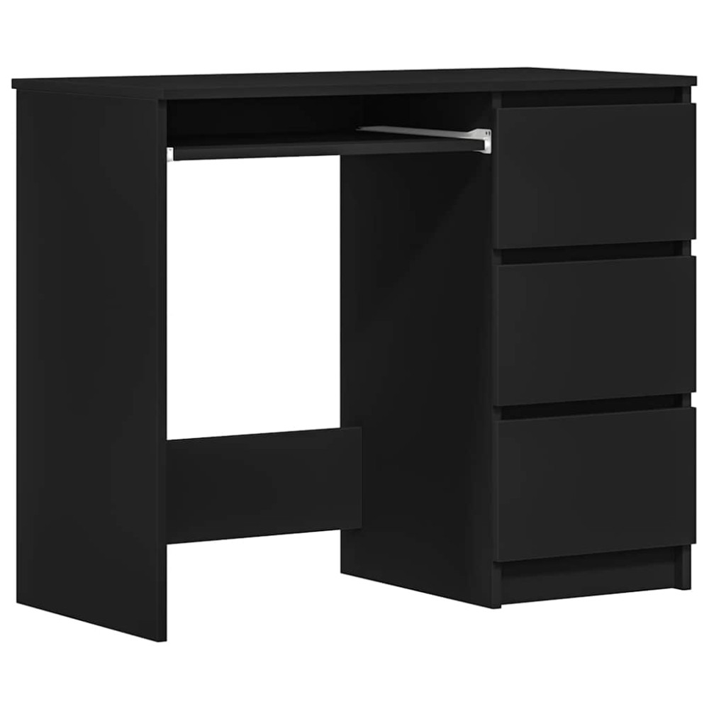 vidaXL Birou, negru, 90x45x76 cm, lemn prelucrat