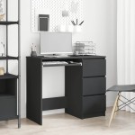 vidaXL Birou, negru, 90x45x76 cm, lemn prelucrat vidaXL Birou, negru, 90x45x76 cm, lemn prelucrat