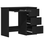 vidaXL Birou, negru, 90x45x76 cm, lemn prelucrat vidaXL Birou, negru, 90x45x76 cm, lemn prelucrat