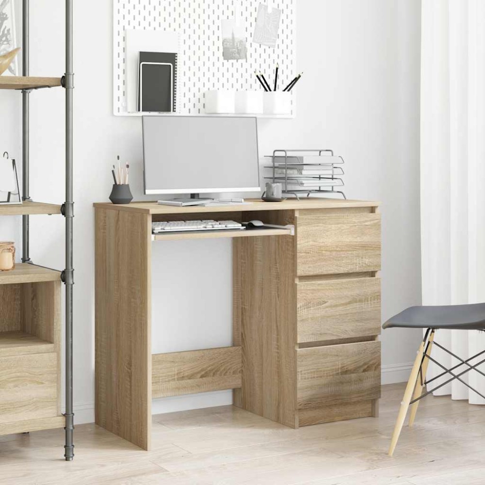 vidaXL Birou, stejar sonoma, 90x45x76 cm, lemn prelucrat