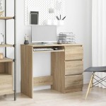 vidaXL Birou, stejar sonoma, 90x45x76 cm, lemn prelucrat vidaXL Birou, stejar sonoma, 90x45x76 cm, lemn prelucrat