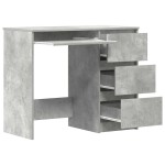 vidaXL Birou, gri beton, 90 x 45 x 76 cm, lemn prelucrat