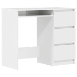 vidaXL Birou, alb extralucios, 90 x 45 x 76 cm, lemn prelucrat