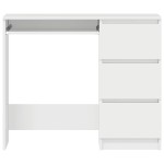 vidaXL Birou, alb extralucios, 90 x 45 x 76 cm, lemn prelucrat