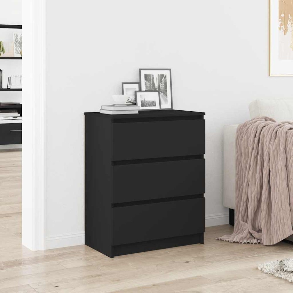 vidaXL Dulap, negru, 60 x 35 x 76 cm, lemn prelucrat