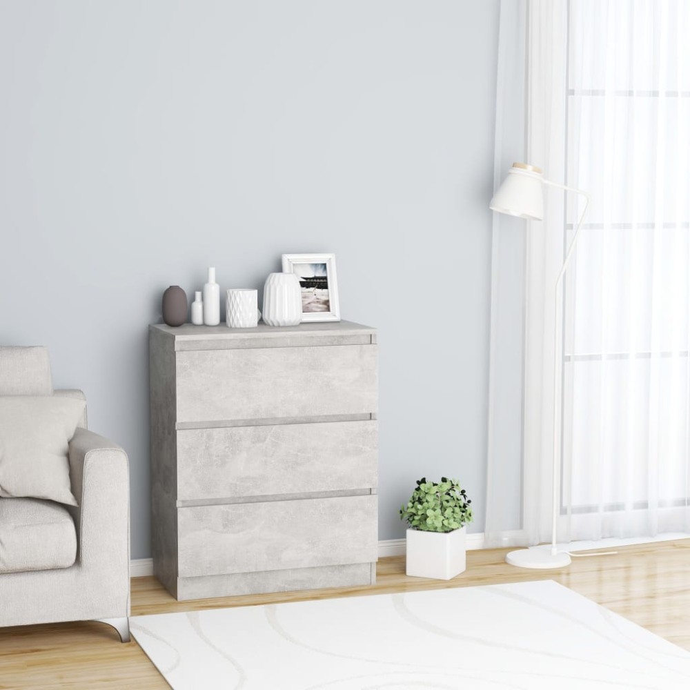 vidaXL Servantă, gri beton, 60 x 35 x 76 cm, lemn prelucrat