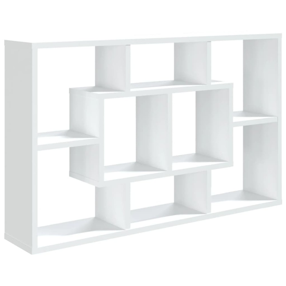vidaXL Raft de perete, alb, 85x16x52,5 cm, lemn prelucrat