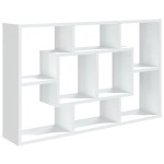 vidaXL Raft de perete, alb, 85x16x52,5 cm, lemn prelucrat