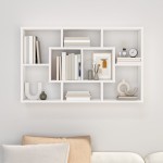 vidaXL Raft de perete, alb, 85x16x52,5 cm, lemn prelucrat