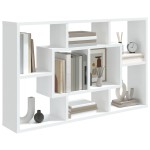 vidaXL Raft de perete, alb, 85x16x52,5 cm, lemn prelucrat