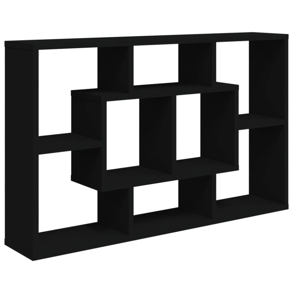 vidaXL Raft de perete, negru, 85x16x52,5 cm, lemn prelucrat