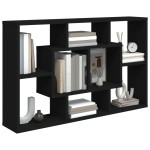 vidaXL Raft de perete, negru, 85x16x52,5 cm, lemn prelucrat