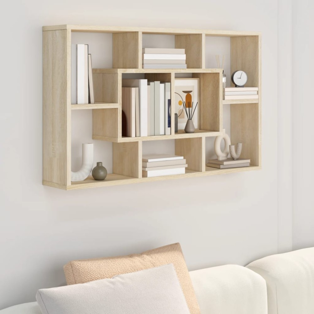 vidaXL Raft de perete, stejar Sonoma, 85x16x52,5 cm, lemn prelucrat