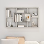 vidaXL Raft de perete, gri beton, 85x16x52,5 cm, lemn prelucrat