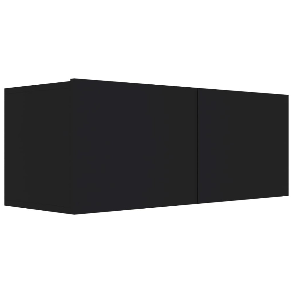 vidaXL Comodă TV, negru, 80 x 30 x 30 cm, lemn prelucrat