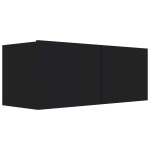 vidaXL Comodă TV, negru, 80 x 30 x 30 cm, lemn prelucrat