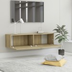 vidaXL Comodă TV, stejar Sonoma, 120 x 30 x 30 cm, lemn prelucrat vidaXL Comodă TV, stejar Sonoma, 120 x 30 x 30 cm, lemn prelucrat
