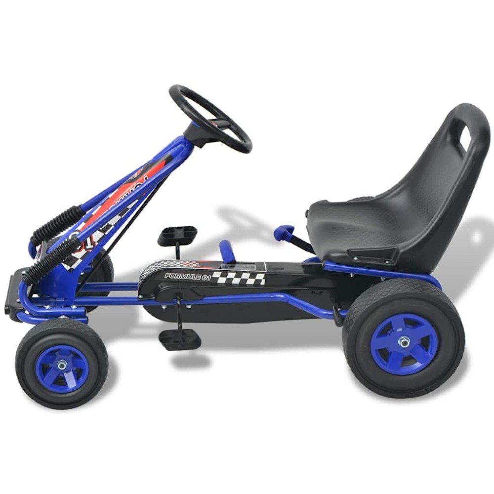 vidaXL Mașină Go Kart cu scaun reglabil, albastru